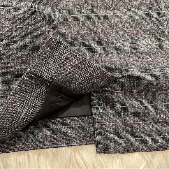 Loft Mini Pencil Skirt Dark Gray Plaid - Picture 7 of 10